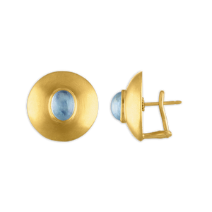 Aquamarine Disc Shaped Earrings