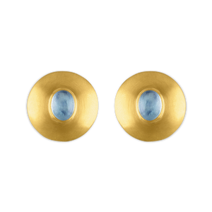 Aquamarine Disc Shaped Earrings
