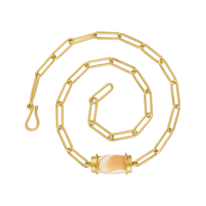 Paperlink Necklace with Yellow Agate Drum