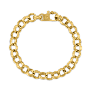 Large Double Link Bracelet with Fibula Clasp
