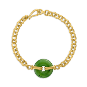 Jade Discus Double Link Bracelet