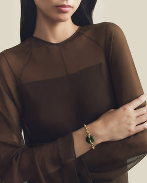 Jade Discus Double Link Bracelet