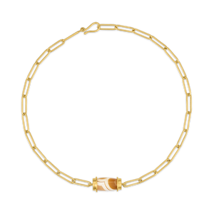 Paperlink Necklace with Yellow Agate Drum