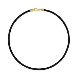 Black Twisted Silk Rope Collar