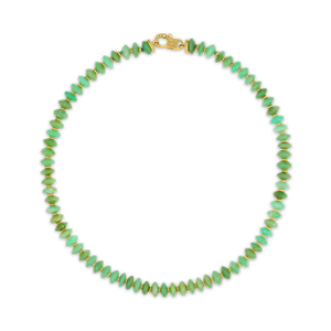 Chrysoprase and Gold Strand with Fibula Clasp