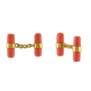 Twin Antique Coral Cufflinks
