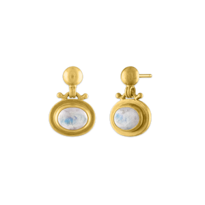 Large Rainbow Moonstone Bell Earrings