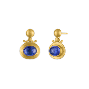 Large Tanzanite Bell Earrings