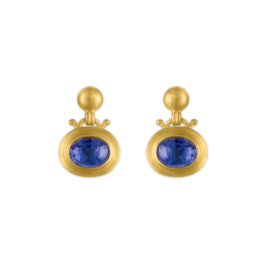 Large Tanzanite Bell Earrings