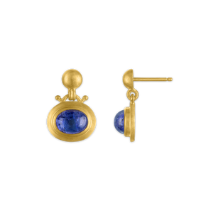 Large Tanzanite Bell Earrings