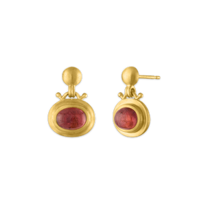 Large Pink Tourmaline Bell Earrings
