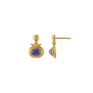 Small Tanzanite Bell Earrings
