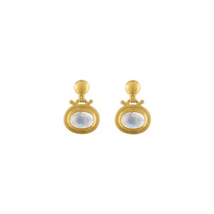 Small Rainbow Moonstone Bell Earrings