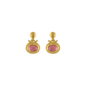 Small Pink Tourmaline Bell Earrings