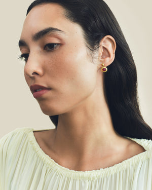 Small Ruby Bell Earrings