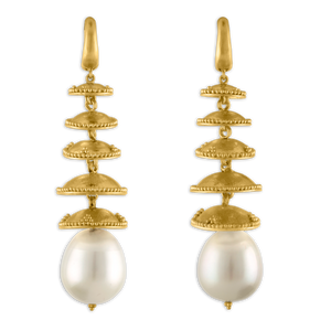 Granulated Pagoda Drop Earrings