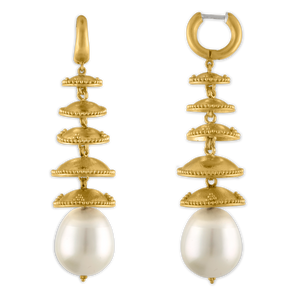 Granulated Pagoda Drop Earrings