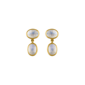 Small Rainbow Moonstone Amphora Earrings