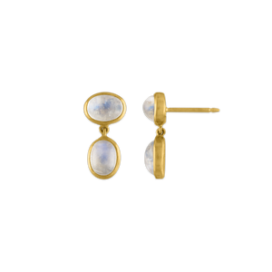 Small Rainbow Moonstone Amphora Earrings