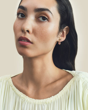 Small Pink Tourmaline Amphora Earrings