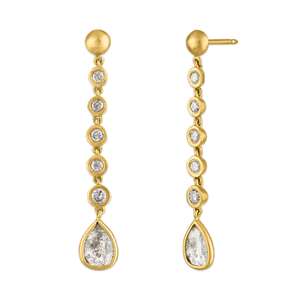 Five Diamond Chime Earrings with Diamond Drop