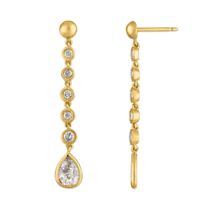 Five Diamond Chime Earrings with Diamond Drop