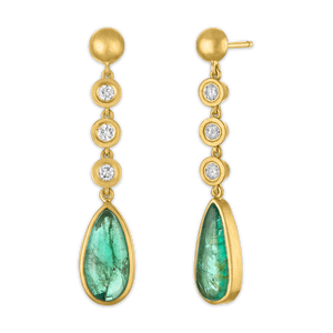 Trio Diamond and Emerald Chime Earrings