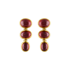 Spessartite Garnet Trio Hinge Earrings