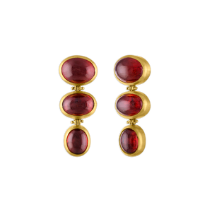 Spessartite Garnet Trio Hinge Earrings