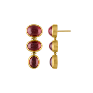 Spessartite Garnet Trio Hinge Earrings