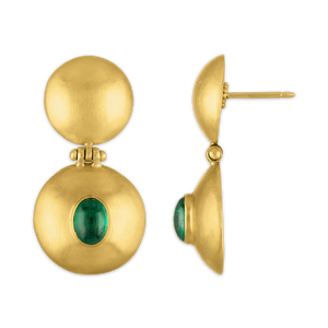 Emerald Double Dome Bulla Earrings
