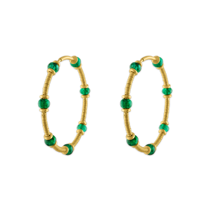 Emerald Zeno Hoop Earrings