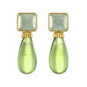 Green Beryl and Amber Canthus Earrings