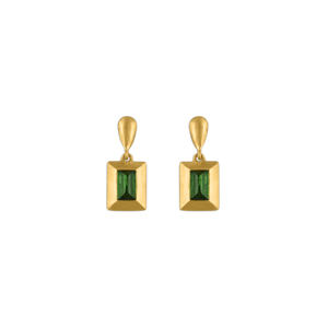 Green Tourmaline Capsa Drop Earrings