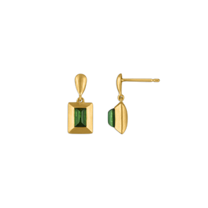 Green Tourmaline Capsa Drop Earrings