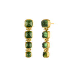 Green Tourmaline Quad Hinge Earrings