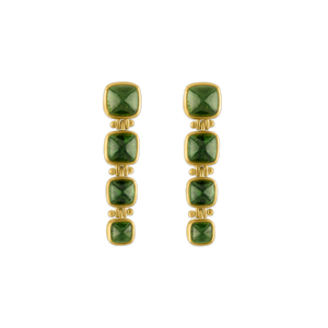 Green Tourmaline Quad Hinge Earrings