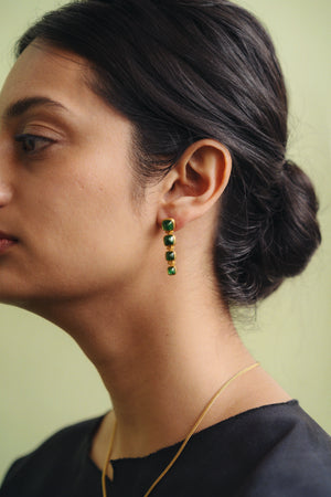 Green Tourmaline Quad Hinge Earrings
