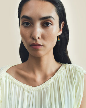 Opaque Emerald Becher Earrings