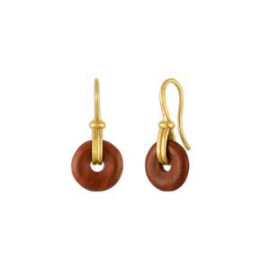 Small Red Jasper Discus Earrings