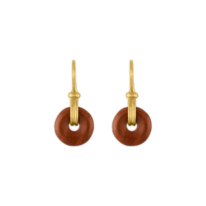 Small Red Jasper Discus Earrings