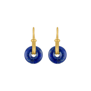 Small Lapis Discus Earrings