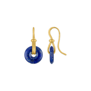 Small Lapis Discus Earrings