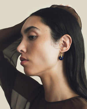 Small Lapis Discus Earrings