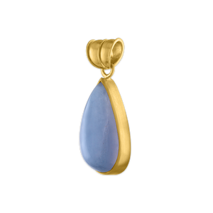 Elongated Chalcedony Tear Pendant