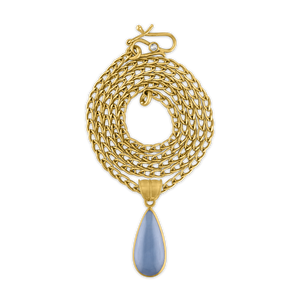 Elongated Chalcedony Tear Pendant