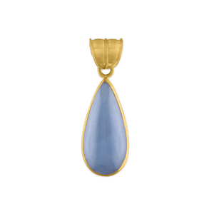 Elongated Chalcedony Tear Pendant