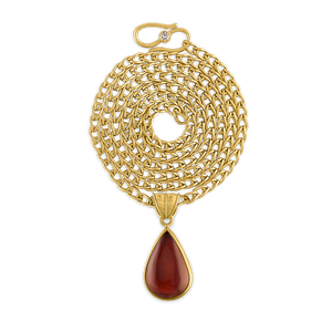 Rose Tourmaline Tear Pendant
