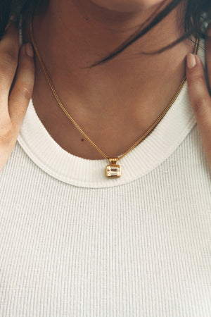Golden Beryl Baby Block Pendant
