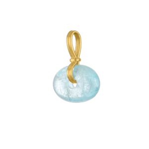 Aquamarine Oval Discus Pendant